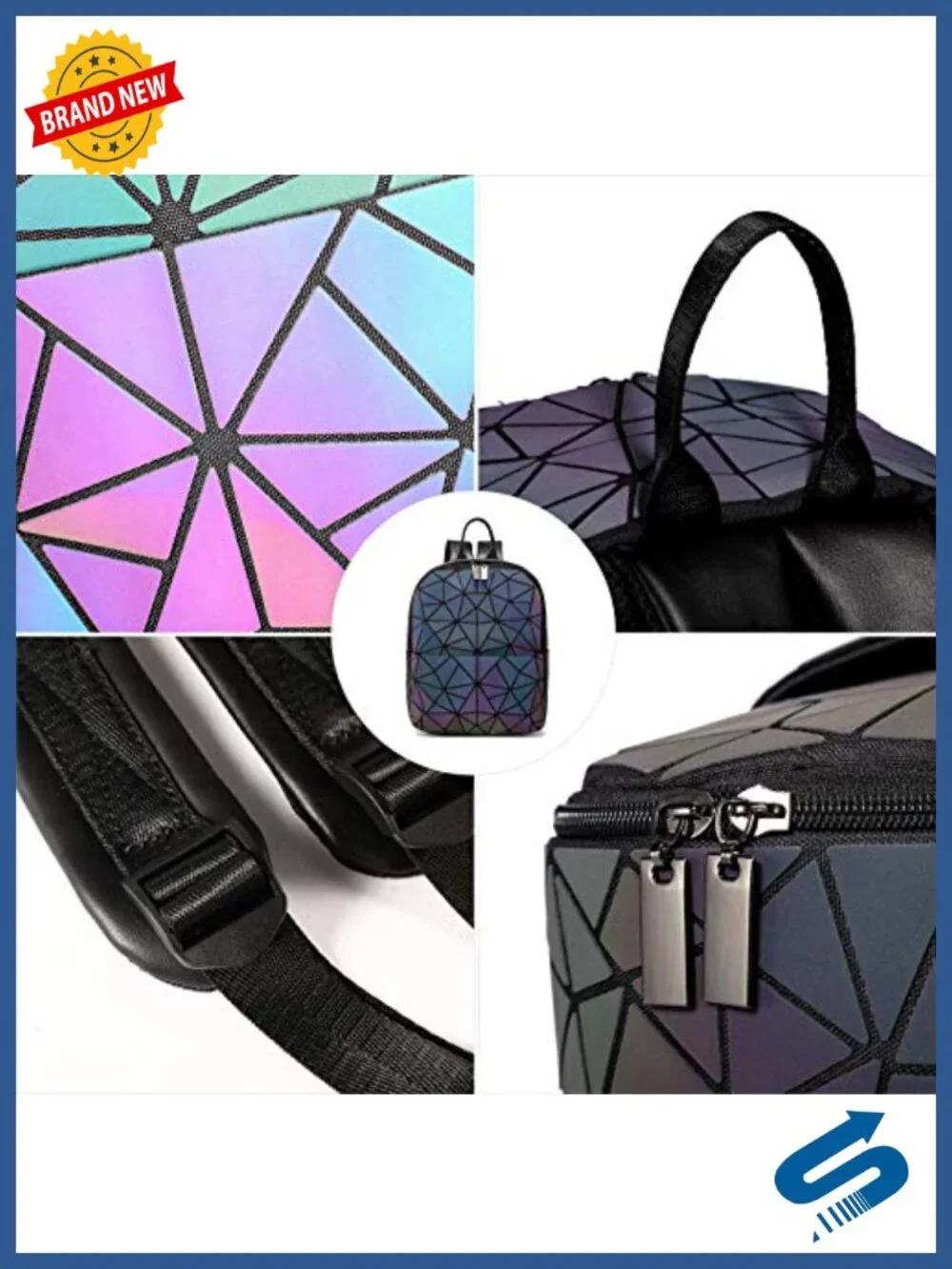 LOVEVOOK Geometric Luminous Handbag Women's Backpack Crossbody Purse